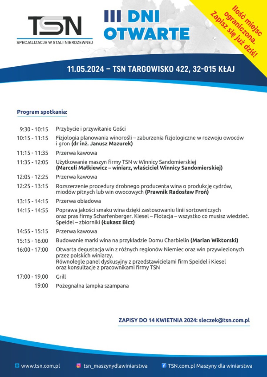 Plan III Dni Otwartych naszej firmy Plan III Dni Otwartych naszej firmy