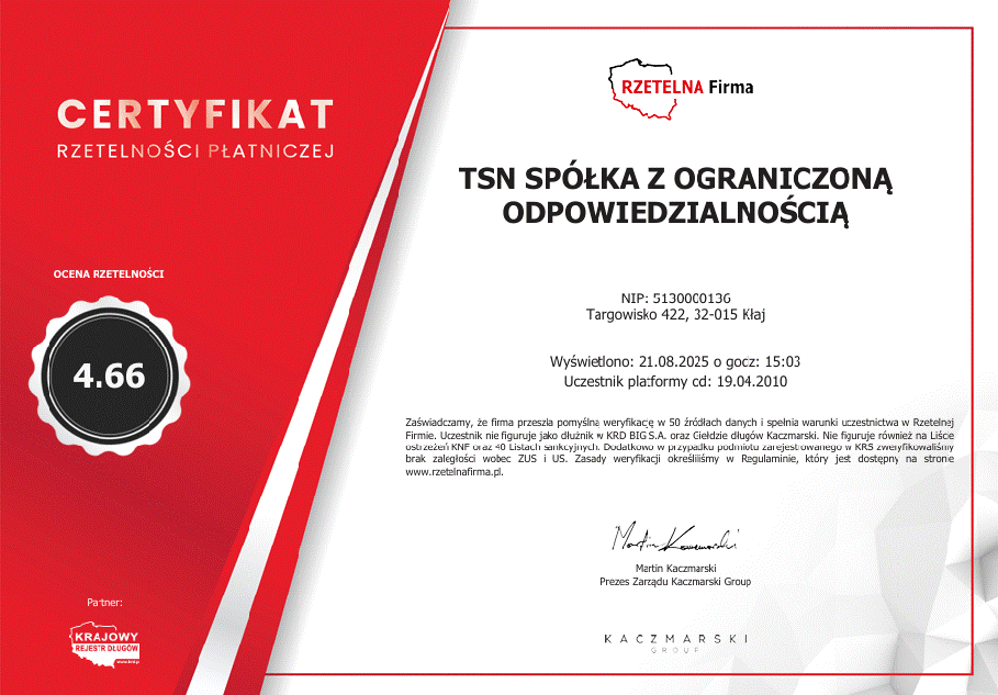 TSN Rzetelna Firma TSN Rzetelna Firma