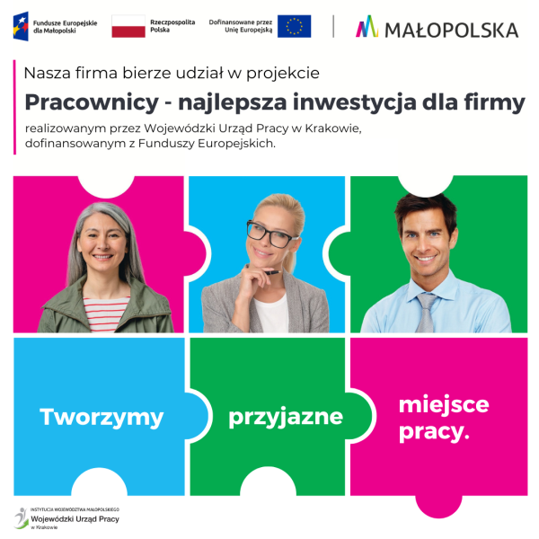 Nasza firma bierze udział w projekcie „Pracownicy – najlepsza inwestycja dla firmy”